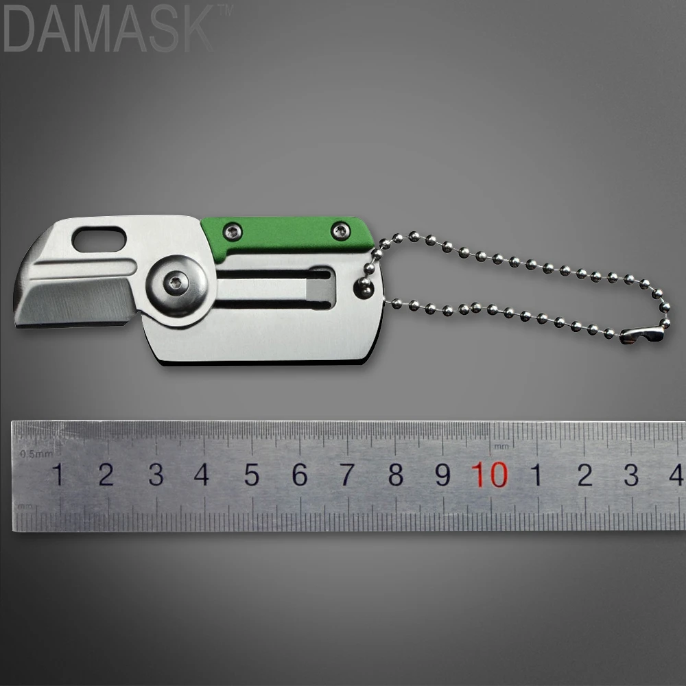 

DAMASK Key Chain Pocket Knife Tactical EDC Outdoor Survial Folding Knife Stainless Steel Tools