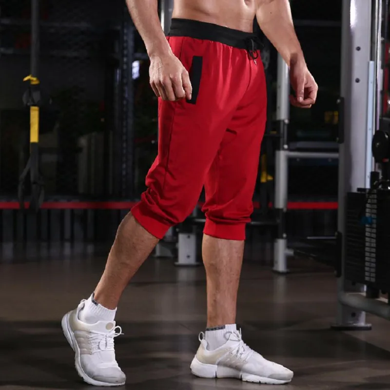 Лето бренд Для мужчин s джоггеры спортивные тонкие шорты мужские черные короткие штаны мужские Фитнес шорты для отдыха для тренировки