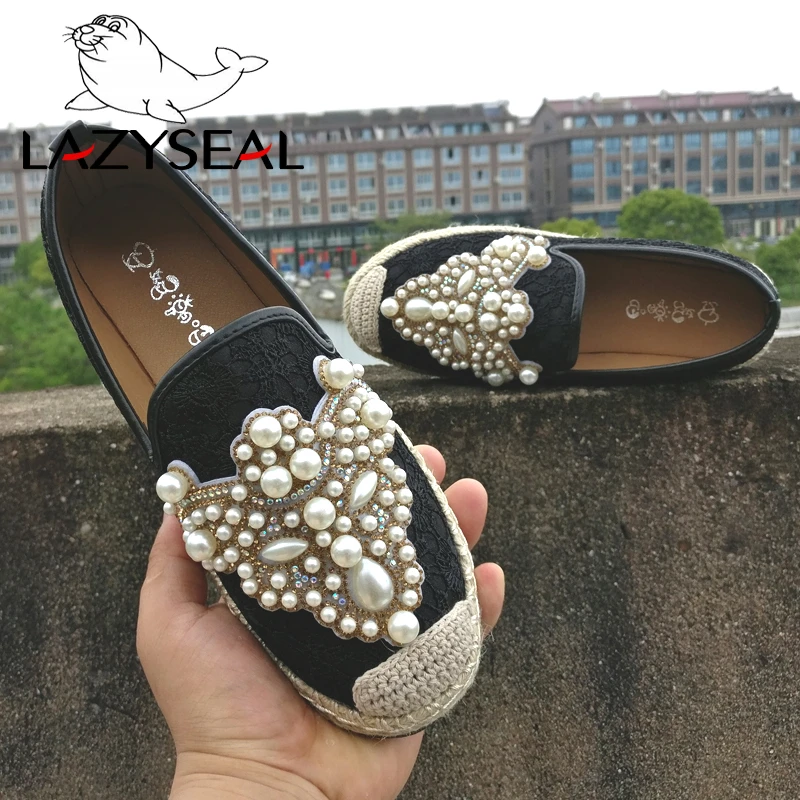 flats with pearl heel