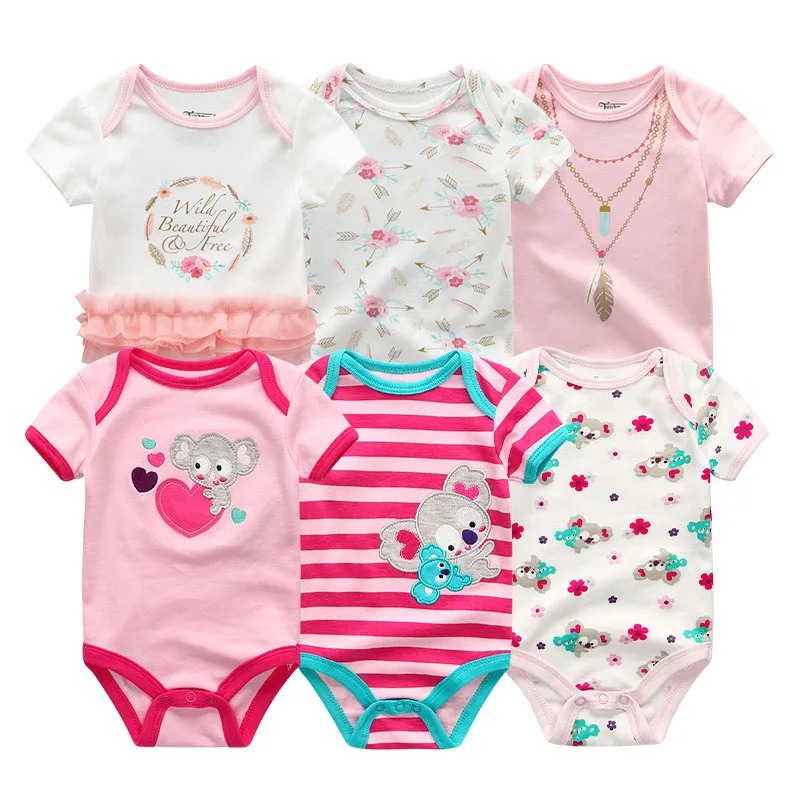 Новинка, 6 шт./лот, детская одежда для девочки, Roupa de bebes, одежда для маленьких мальчиков, комплекты одежды для малышей с единорогом, комбинезон для новорожденных, хлопок, 0-12 месяцев - Цвет: baby clothes6712