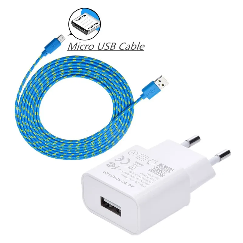 

For Samsung S7 S6 Edge 1M Micro USB Charging Cable 5V 2A EU Charger Adapter for Xiaomi Redmi 4X Note4 note 6 pro sony z5 z4 z3