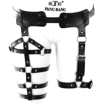 

New Gothic Lingerie Leg Leather garter strap Women Bodies Sexy Holographic Rave Garter Belt Suspender Fetish Burningman Harness