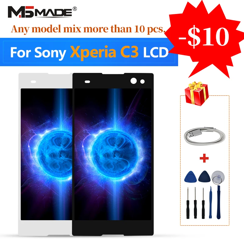 

5.5" For Sony Xperia C3 D2533 D2502 LCD Touch Screen Display Digitizer Replacement Parts Assembly With Frame 100% Tested
