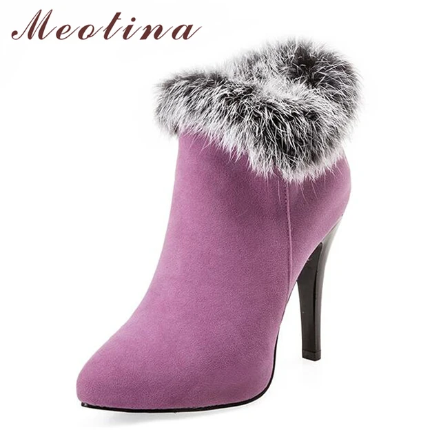 Meotina scarpe Donna High Heels Ankle Stivali Winter Stivali Fur Platform Meotina scarpe Donna High Ankle Heels Ankle High Stivali Winter Stivali Fur Platform 17dca6