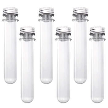 

100Ml Plastic Test Tubes (25Pcs) With Cleaning Brush Transparent Storage Tubes With Lid - Bead Storage Tubes - Plastic Tube Fo