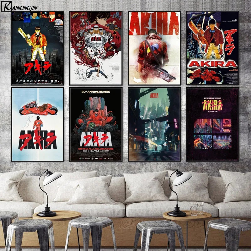 

New Akira Poster Red Fighting Anime Movie Posters and Prints Art Wall Picture Canvas Painting for Living Room Home Decoration