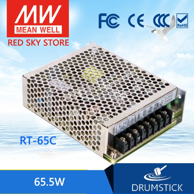 

Redsky [free-delivery 5Pcs] Selling Hot! MEAN WELL original RT-65C meanwell RT-65 65.5W Triple Output Switching Power Supply