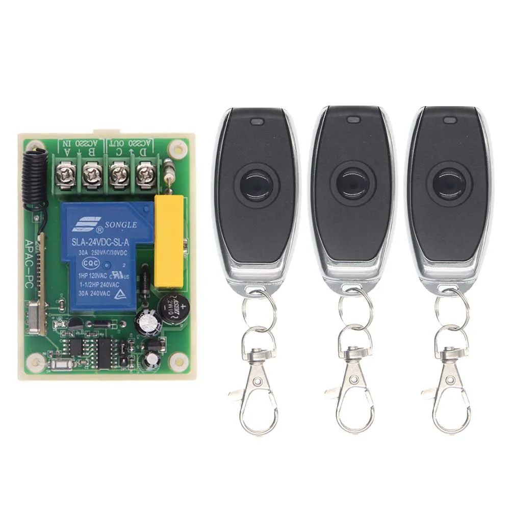 

AC 220V 30A 1CH 1 CH Remote Control Switch RF Wireless Receiver Transmitter 315 / 433 MHz Toggle