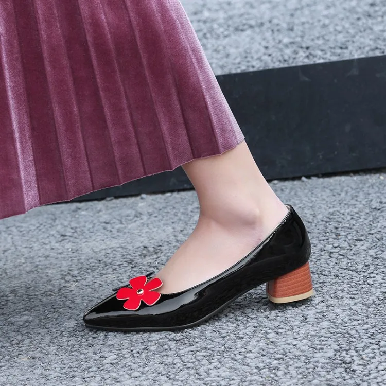 Большие размеры 11, 12, 13, 14, 15; женские туфли на высоком каблуке; женские туфли-лодочки; тонкие туфли с острым носком и цветочным узором