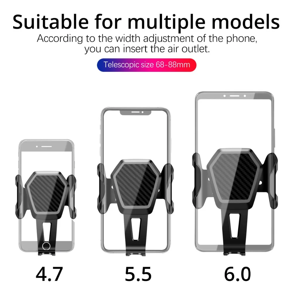Автомобильный держатель FONKEN крепление на вентиляционное отверстие Анти-встряхивание память телефон Подставки для в автомобиле большой мобильный сотовый телефон gps Кронштейн Гибкая розетка
