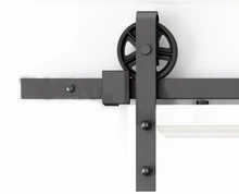 Diyhd 150cm-300cm vintage falou roda industrial deslizante celeiro porta de madeira porta interior armário cozinha porta trilha ferragem