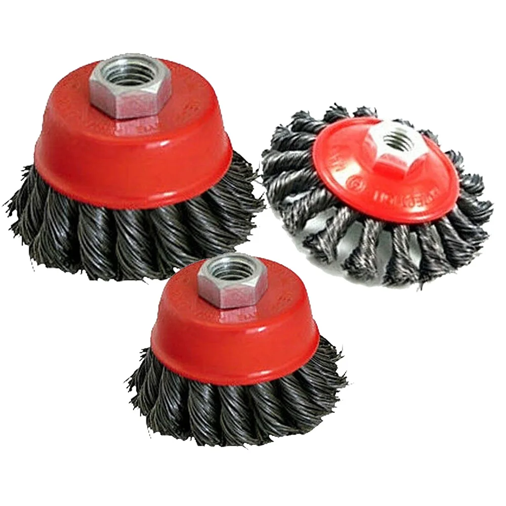 

3pcs Wire Brush Knot Steel Wheel Spiral Kit Cup Rust Paint Remover Abrasive Tool Replacement Equipment Durable