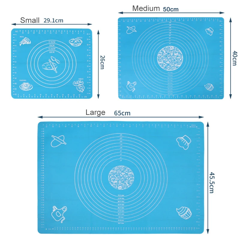 Большой размер силиконовый коврик для выпечки со шкалой для раскатки теста коврик кухонный антипригарный вкладыш коврик для торта ПАСТА ИНСТРУМЕНТ для пиццы