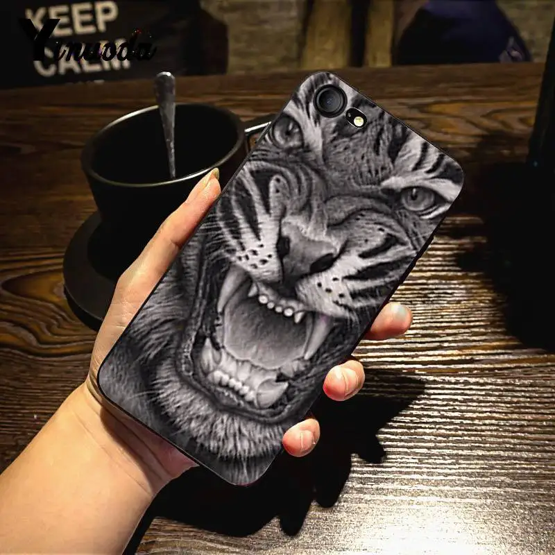 Yinuoda Fierce Wolf and Tiger Coque Shell DIY красочный чехол для телефона iPhone 7X6 6S 8 Plus 5 5S SE 5C 11 11pro