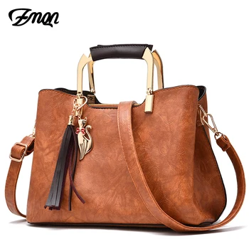 

ZMQN Women Kabelka Bags Retro Vintage Small Handbags 3 Layers Women Messenger Bag Leather Metal Handle Side Bag Tassel 2020 C904