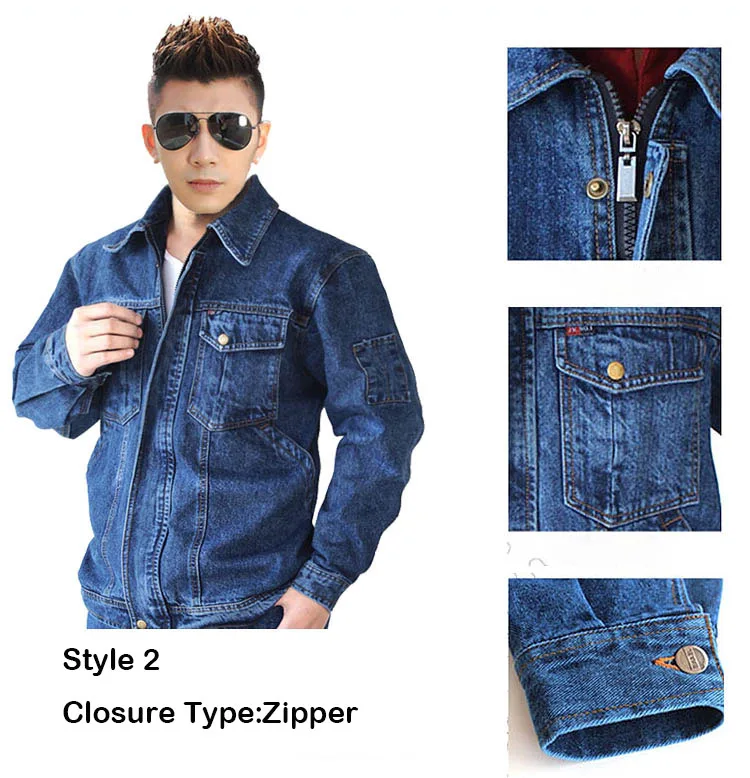 CCGK Workwear Suits Men Women Work Clothing Sets Denim Jackets And Pants Factory Labor Clothes Workers Uniforms Plus Size S-4XL (2)