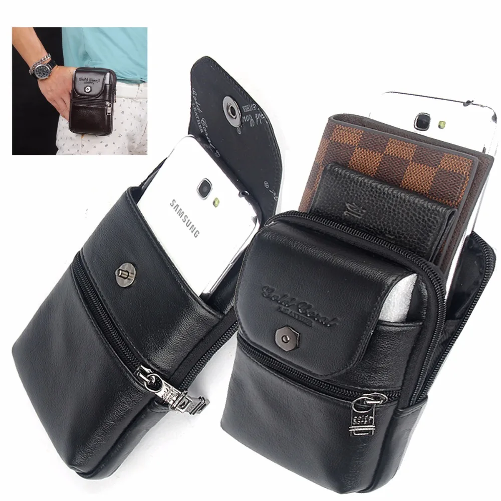 

For Caterpillar CAT S61 LEATHER PHONE HOLSTER, Phone belt bags, Holster perfect accessory Multi-function Zipper bag Cases Cover