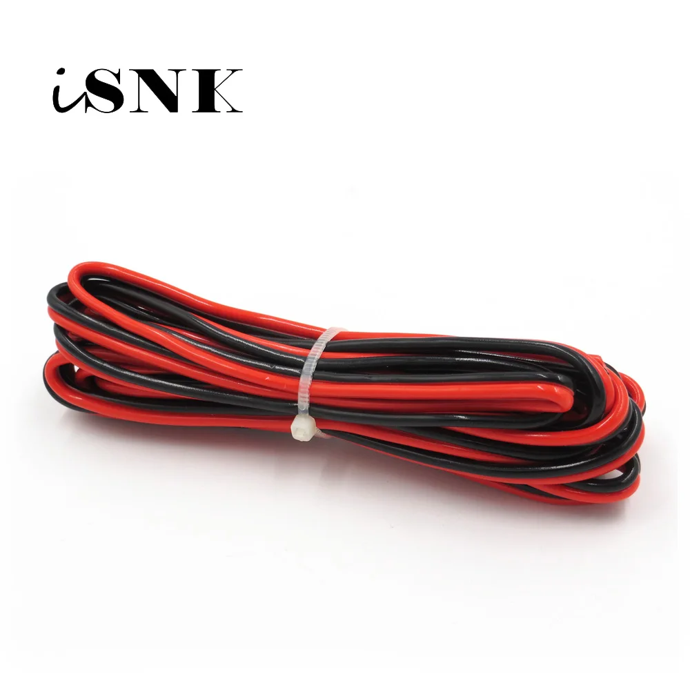 

5m x PVC Insulated 2 Pin Copper wire 28AWG 24AWG 22AWG 20AWG 18AWG 16AWG 14AWG IEC RVB PVC red black electrical cable LED