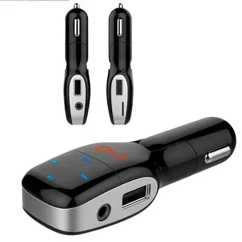 

Wireless Bluetooth Car Kit FM Transmitter USB Charger MP3 Player Music Audio Receiver Handsfree call FM Channel USB AUX OUT