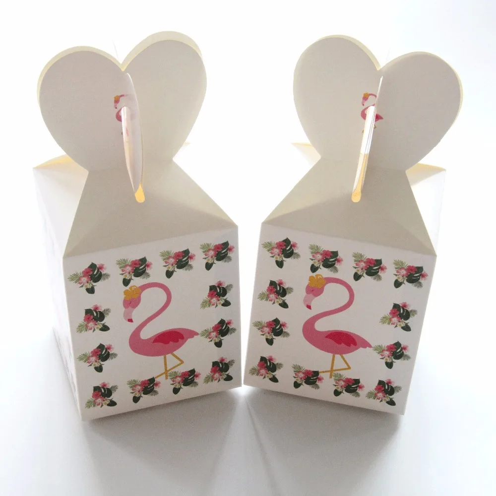 

6 pcs/lot Flamingo Favor Box Candy Box Gift Box Cupcake Box Boy Kids Birthday Party Supplies Decoration Event Party Supplies
