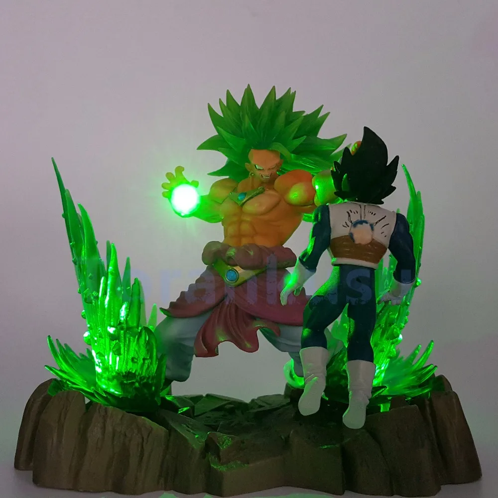 Dragon Ball Z фигурка Broly VS Vegeta Fighting DIY светодиодный набор Супер Saiyan Broli дисплей Модель игрушки Dragon Ball Super DIY197