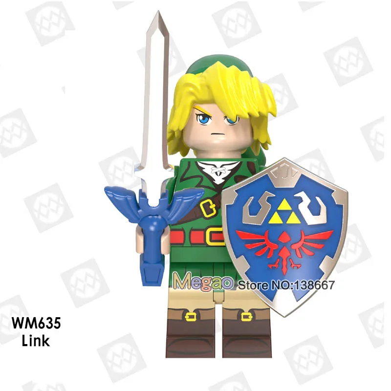 

Single Sale Link Princess Shield Sword Archer Model Building Blocks Toy Story Buzz Woody Stitch Toys For Children Gift