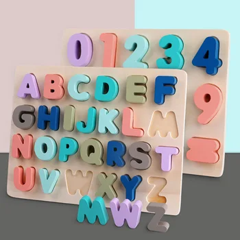 

High quality Kids abc Alphabet Letter puzzle Wooden Early education math toys for children Preschool Jigsaw Montessori Game