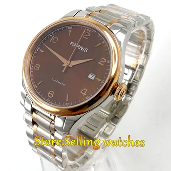 

38mm Parnis brown dial date Sapphire Glass miyota Automatic mens Watch