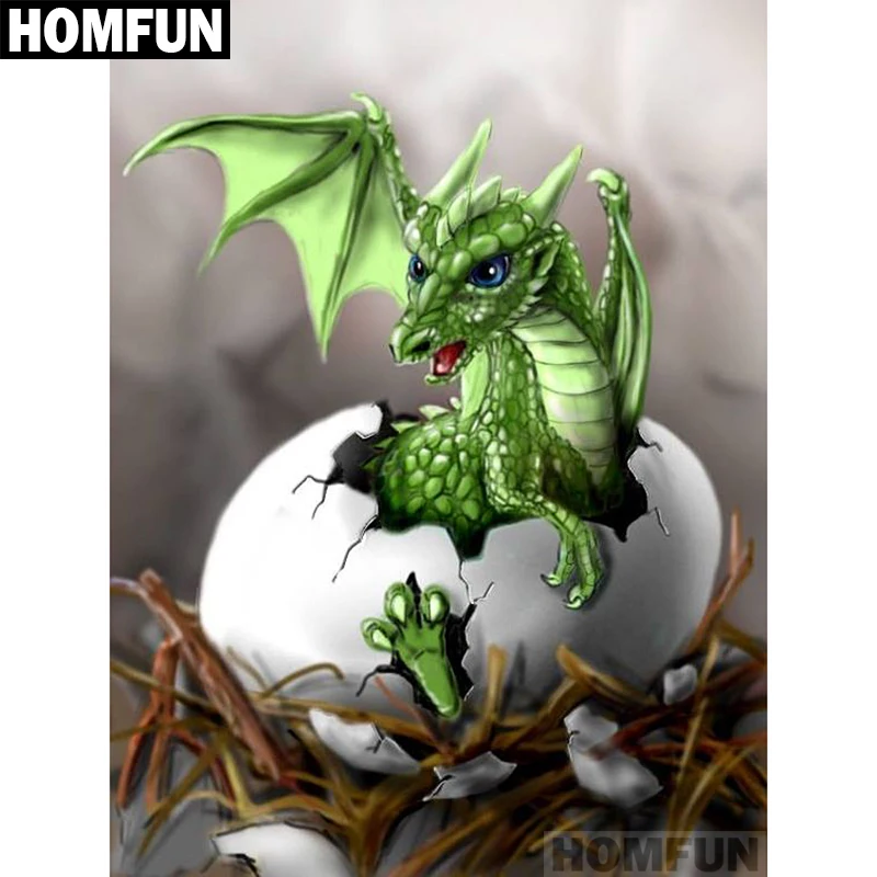 

HOMFUN Full Square/Round Drill 5D DIY Diamond Painting "Dragon baby" Embroidery Cross Stitch 5D Home Decor Gift A01194