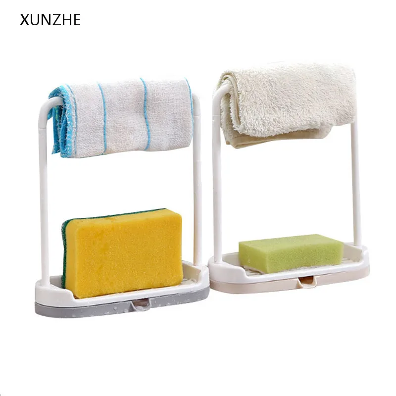 

XUNZHE 1PCS Multi-Functional Mesa Drainage Storage Rack Removable Towel Rack Tray Sponge Soap Stand Kitchen Bathroom Accessories
