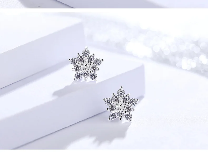 8 snowflake sutd earrings silver
