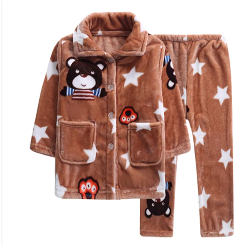

Pajamas Sets For a Boy,Flannel Warm Winter Insulation Pyjama Boys 2 Piece/Suit Loungewear Teenage Girl Nightgown Pijama For Boys