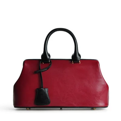 Винтажная модная классическая сумка-Доктор, сумка из натуральной кожи, известный бренд, дизайнерские женские сумки, высокое качество, женская сумка из натуральной кожи - Цвет: Wine red