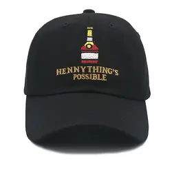 Новинка 2019 года Henny бутылка вина шляпа c вышивкой, для отца для мужчин женщин бейсбол кепки Регулируемый Хип-хоп колпаки, шляпы