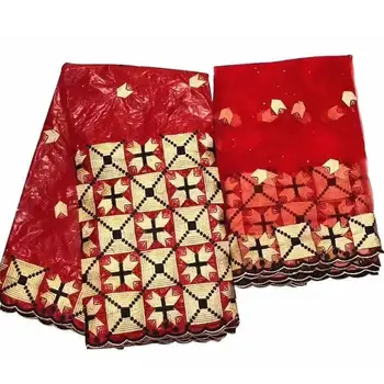 

High quality bazin riche fabric Embroidery Lace Fabric Rhinestones bazin riche getzner with 2 yards french lace Fabric NH-001