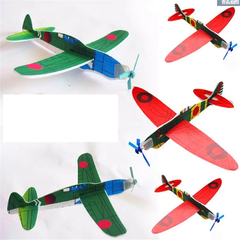 الشاطئ DIY لعبة تحلق القرص اليد رمي طائرة رحلة طائرة شراعية طائرة لعبة رغوة البلاستيك حقيبة حفلات الأطفال لعبة لعبة 10*8 سنتيمتر