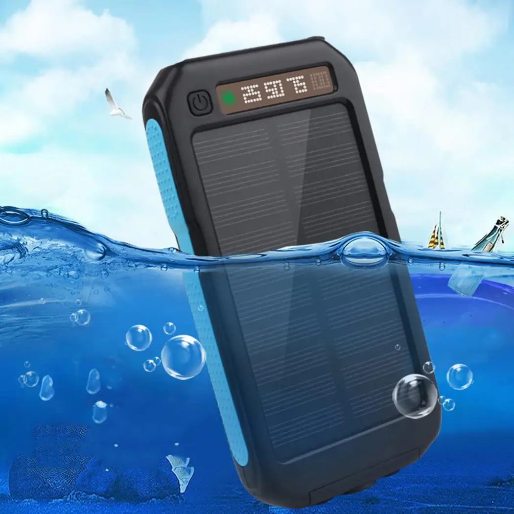 Солнечная батарея 12000 мАч/20000 мАч с двумя usb-зарядками водонепроницаемый внешний