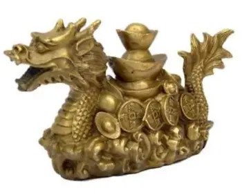 

9cm Rare Chinese Pure copper dragon place feng shui craft Decoration