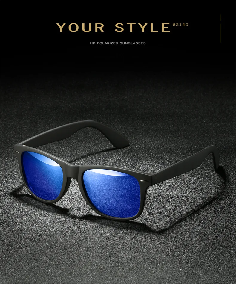 

HDSUNFLY Fashion Men Polarized Sunglasses Men Driving Mirrors Coating Points Black Frame Eyewear Male Sun Glasses UV400