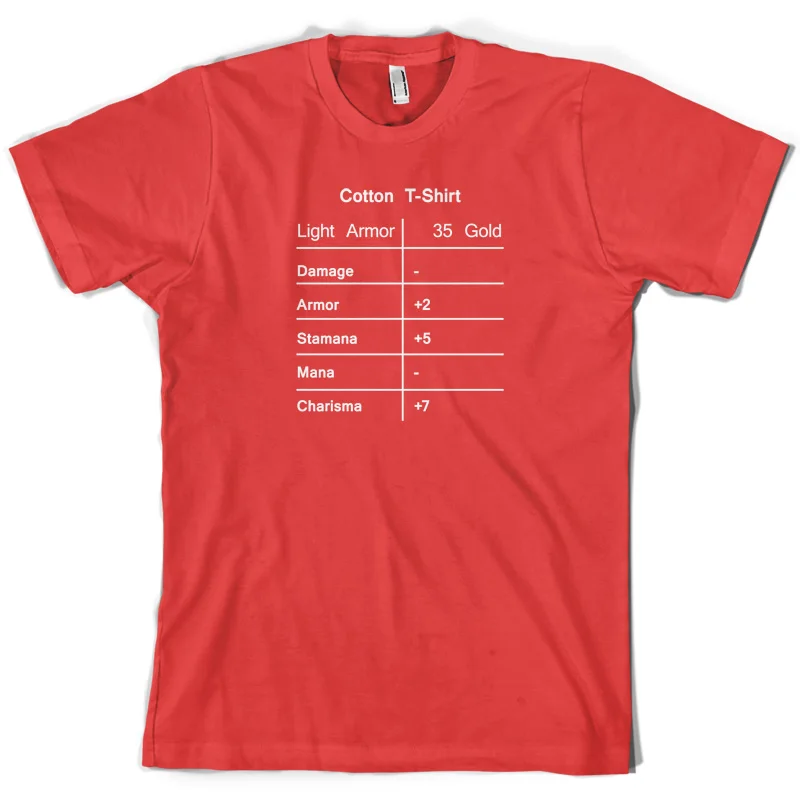 

Role Playing Gamer Stats (RPG) - Mens T-Shirt - 10 Colours - Roleplaying game Short Sleeves O-Neck T Shirt Tops Tshirt Homme