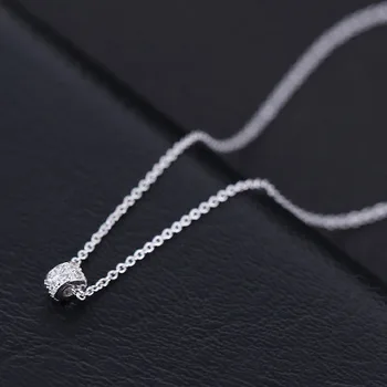 

Fashion 925 Sterling Silver Round Beads Ball Necklaces for Women Girls Cubic Zirconia Long Necklaces Bijoux Jewelry Wholesale