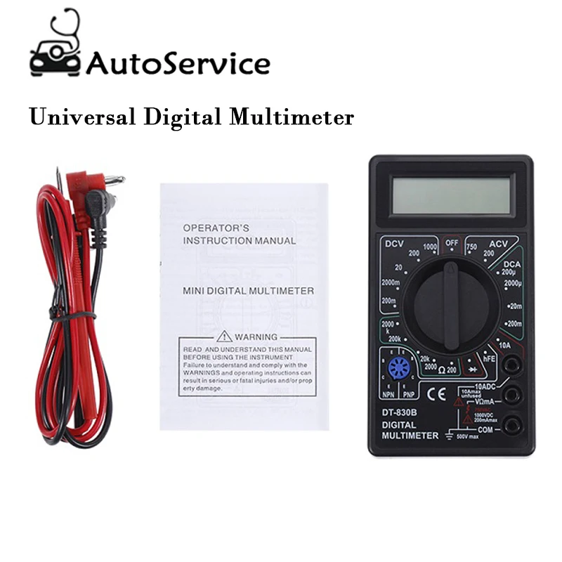 Portable Mini Digital Multimeter Tester AVO Meter AC DC Ohm Voltmeter Ammeter Professional LCD Test Leads LCD Digital Multimeter