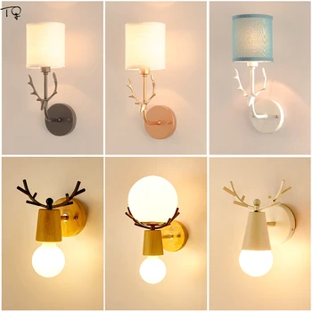 

Antlers Wall Lamp Led Fixture Bedroom Bedside Nordic Simple Modern Living Room Children's Room Creative Personality Aisle Ins