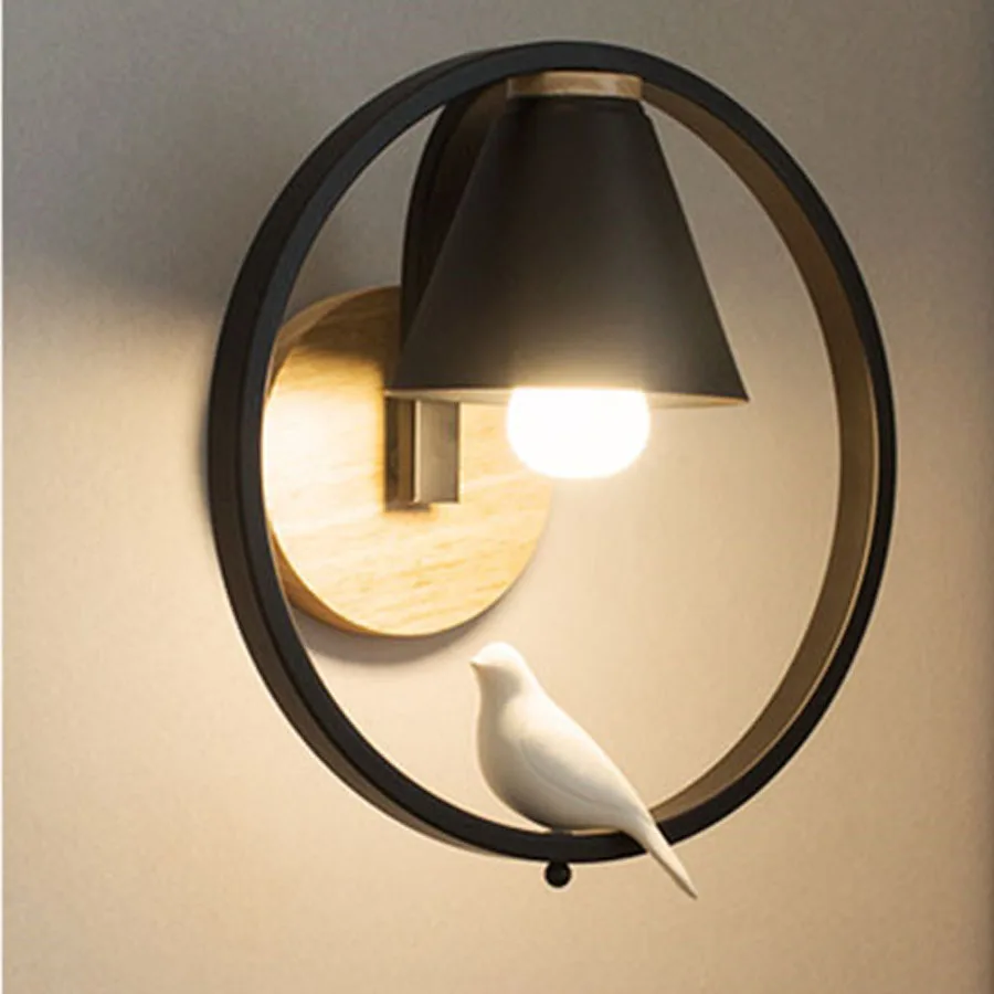

Thrisdar Nordic Modern Led Wall Lamp Wrought Iron Cartoon LED Wall Light Foyer Aisel Balcony Doorway Bedside Wall Lamps
