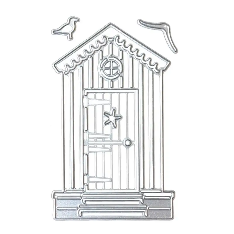 

1pcs Beach House Hut and Birds Metal Cutting Die for DIY Scrapbook Photo Album Decorative Embossing Folder Template