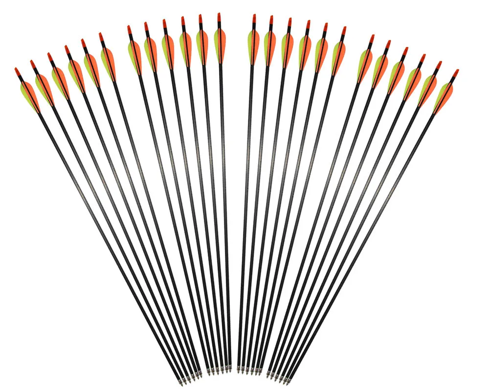 6pcs Archery Carbon Arrows 31inch Spine 400 Shooting Hunting Arrow for