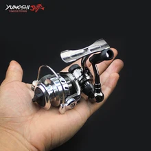 Металлическая ультра-светильник спиннинговая катушка 4,3: 1 150 г Мини катушка для подледной рыбалки металлическая левая/Правая Ручка Леска чашка Рыболовная катушка