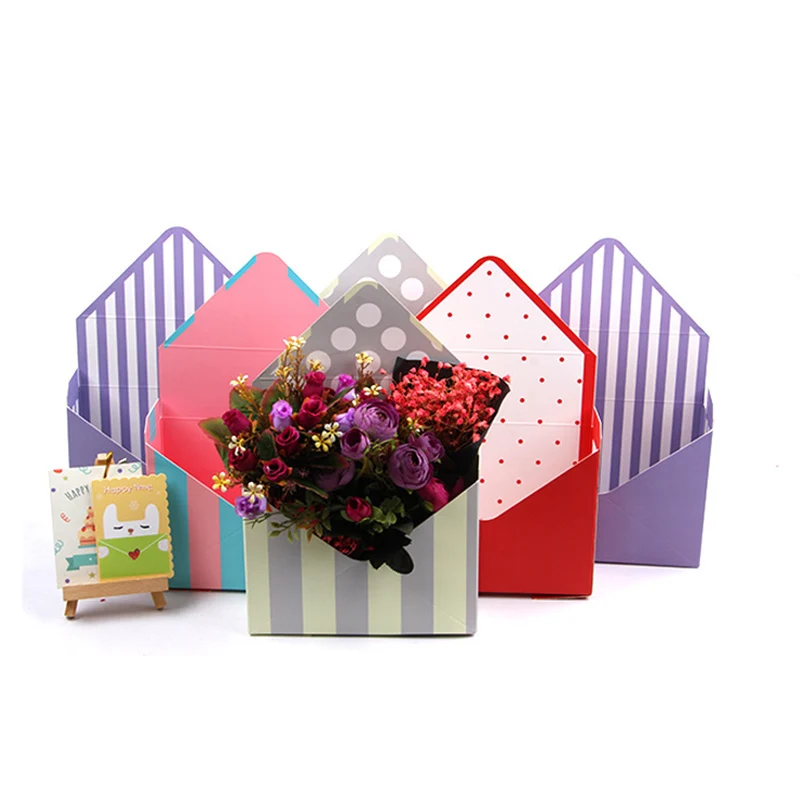 Мини-конверт Тип коробки цветок букет сложенный Подарочная коробка Упаковка коробка День Святого Валентина подарок 6 шт./партия