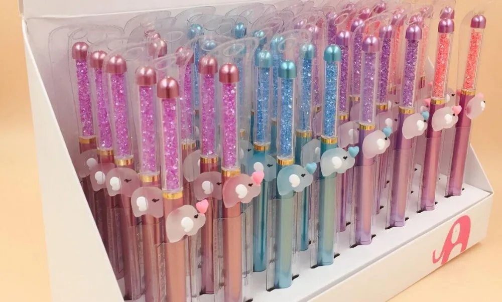 korea cute Elephant Crystal animal Gel Pen Signature student School Office writing Supply Promotional Gift 40pc/lot | Канцтовары для