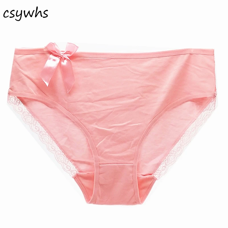 

CSYWHS Plus Size Women lace Briefs Sexy Underwear mid rise Big Size Panties Cotton Knickers Female Intimates Lingerie 1pc